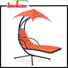 Outdoor Swing Chair Bed With Canopy, Pad, Pillow